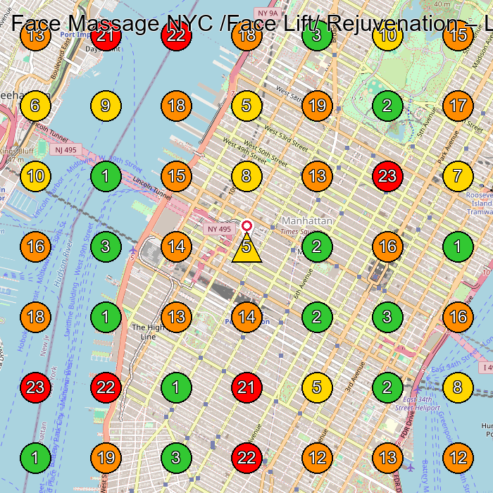 Face Massage NYC /Face Lift/ Rejuvenation Facial Spa GeoGrid ranking map for New York NY